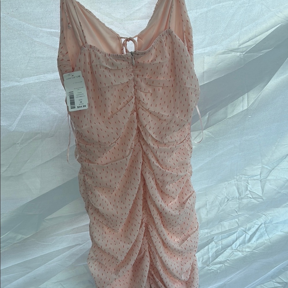Pink Ruched Spaghetti Strap Dress - Picture 3 of 4